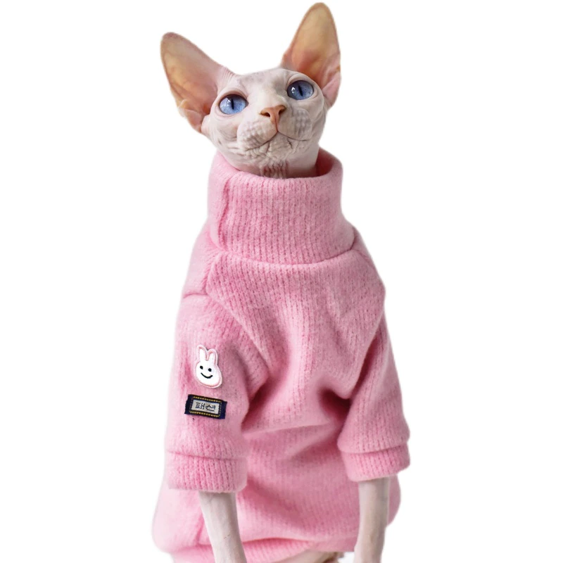 HCYD Cat clothes soft cotton clothes puppy kitten winter warm clothes  Sphynx hairless cat Siamese British short cat-Gray_L : : Pet  Supplies